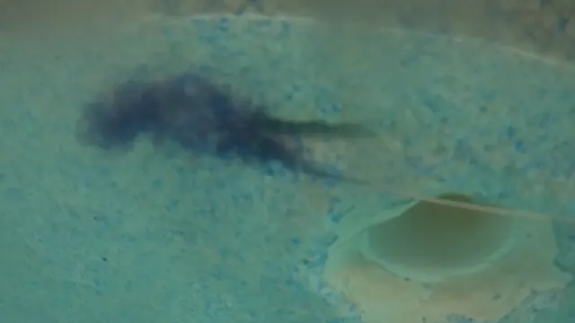 Dye released right at the gap.