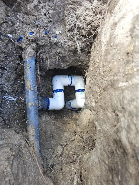 New PVC fittings in place.